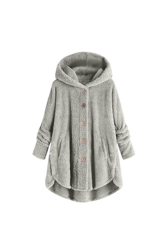 Bed Jackets for Teens Girls Sherpa Fleece Blanket Jacket Oversized Button Down Fuzzy Long Coat Winter Sweaters