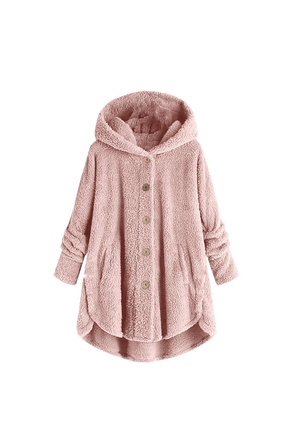 Bed Jackets for Teens Girls Sherpa Fleece Blanket Jacket Oversized Button Down Fuzzy Long Coat Winter Sweaters
