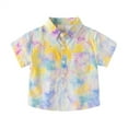 thumbnail image 1 of Ruyang Boy's Hawaiian T-Shirts Button Down Short Sleeve Tees Toddler Beach Printed Shirts with Pocket Casual Summer Clothes, 1 of 9