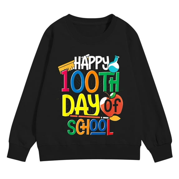 Ruyang Boys 100 Days of School Sweatshirts Girls Baseball Graphic Preppy Pullover Sweatshirt Oversized Athletic Hoodies
