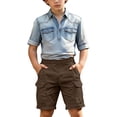 thumbnail image 1 of Ruyang Boys Cargo Shorts Summer Outdoor Quick Dry Hiking Shorts Casual Lightweight Athletic Shorts with Pockets, 1 of 8