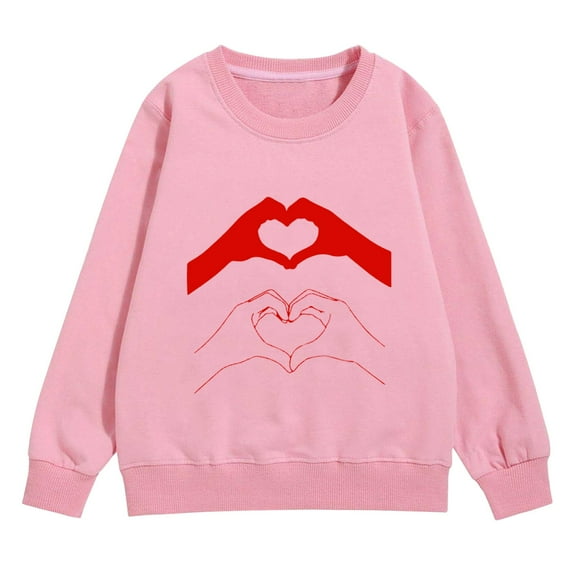 Ruyang Boys Cute Heart Sweatshirt Girls Valentine's Day Pullover Sweatshirts Winter Crewneck Oversized Trendy Hoodies