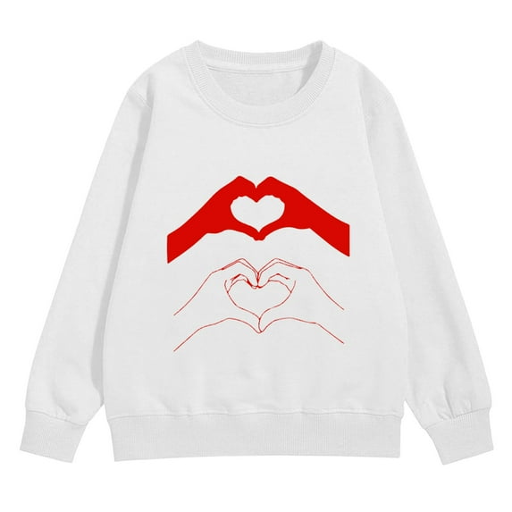 Ruyang Boys Cute Heart Sweatshirt Girls Valentine's Day Pullover Sweatshirts Winter Crewneck Oversized Trendy Hoodies