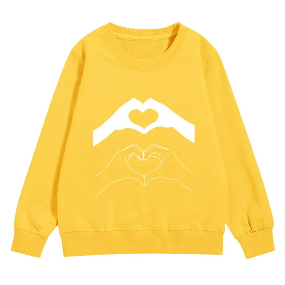 Ruyang Boys Cute Heart Sweatshirt Girls Valentine's Day Pullover Sweatshirts Winter Crewneck Oversized Trendy Hoodies