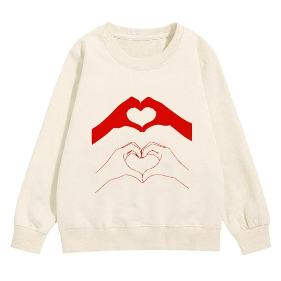 Ruyang Boys Cute Heart Sweatshirt Girls Valentine's Day Pullover Sweatshirts Winter Crewneck Oversized Trendy Hoodies