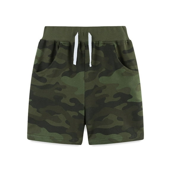 Ruyang Boys Elastic Waist Camo Jogger Shorts Toddler Kids Summer Biker Shorts Camouflage Causal Beach Short Pants