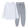 thumbnail image 1 of Ruyang Boys Fall School Sweatsuits Set Girls Athletic Hoodies Sweatpants 2 Piece Outfits Plain Sports Joggers Pants Set, 1 of 8