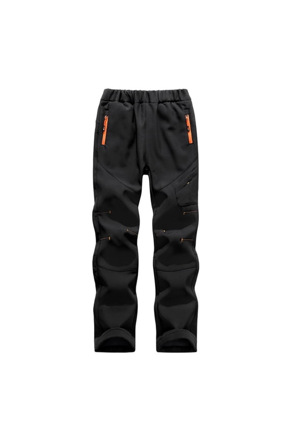 Boys Fleece Lined Snow Pants Kids Winter Waterproof Ski Sweatpants Girls Windproof Elastic Hiking Joggers Snowpants