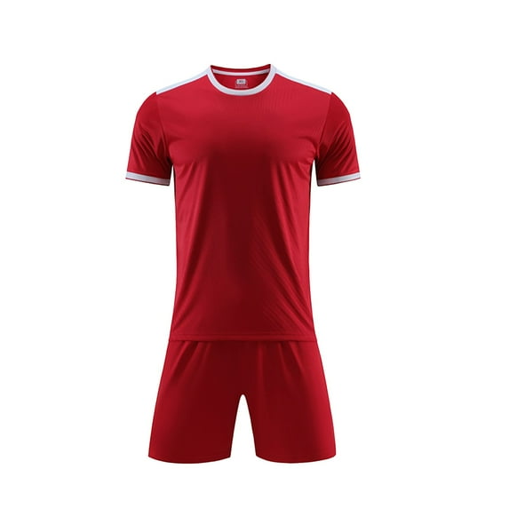 Ruyang Boys Football Training Suit Breathable Sport Jerseys for Kids Youth Solid Color Soccer Fans Shirt & Shorts Sets
