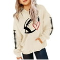 thumbnail image 1 of Ruyang Boys Girls Baseball Hoodies School Hooded Sweatshirts Pocket Long Sleeve Preppy Pullover Hoodie Oversized Tops, 1 of 7
