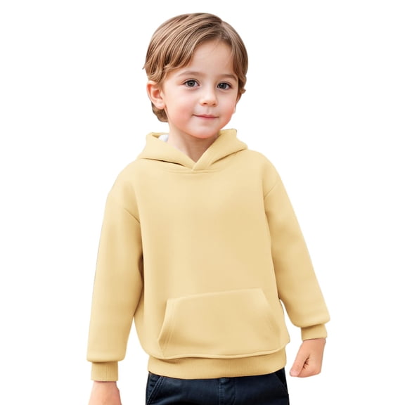 Ruyang Boys Girls Cute Trendy Hoodies Kids Plain Fall Winter Fleece Hooded Sweatshirts Long Sleeve Pullover Hoodie Pocket