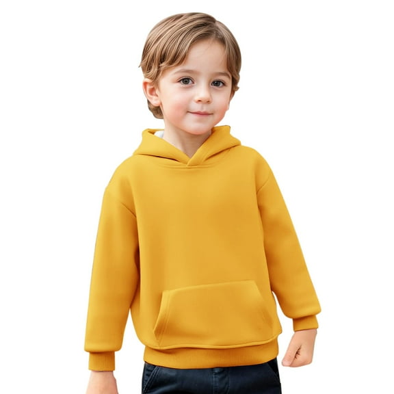 Ruyang Boys Girls Cute Trendy Hoodies Kids Plain Fall Winter Fleece Hooded Sweatshirts Long Sleeve Pullover Hoodie Pocket