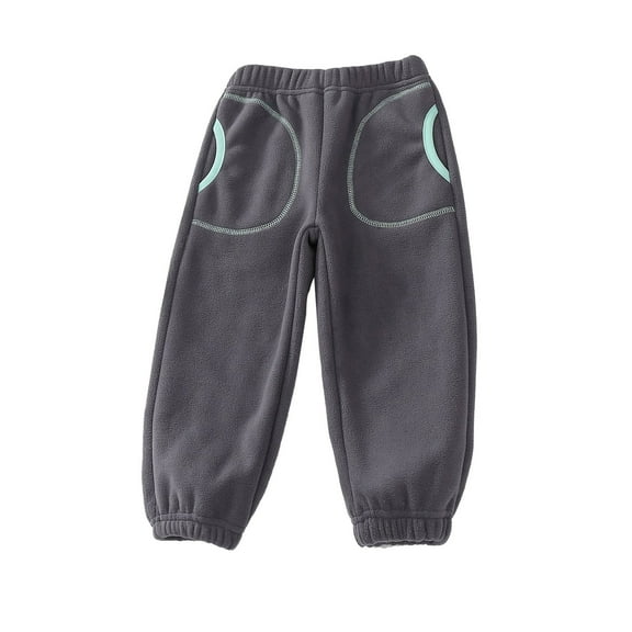 Ruyang Boys' Girls' Fall Winter Padded Sweatpants Shaker Fleece Jogger Pants for Kids Childs Warm Active Sport Pants