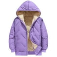 thumbnail image 1 of Ruyang Boys Girls Fleece Jacket Winter Warm Cotton Lined Hooded Coat Zip Up Windproof Thermal School Athletic Outerwear, 1 of 4