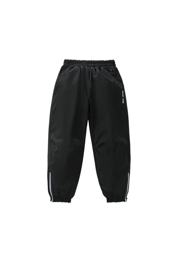 Boys Girls Fleece Lined Ski Pants Kids Winter Water-proof Snow Sweatpants Windproof Elastic Hiking Joggers