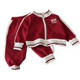 thumbnail image 1 of Ruyang Boys Girls Gym Athletic Sets 2 Piece Sweatsuit Zip Up Jacket Baggy Sweatpants Suit Fall Winter Striped Tracksuit Winter Clothes, 1 of 9