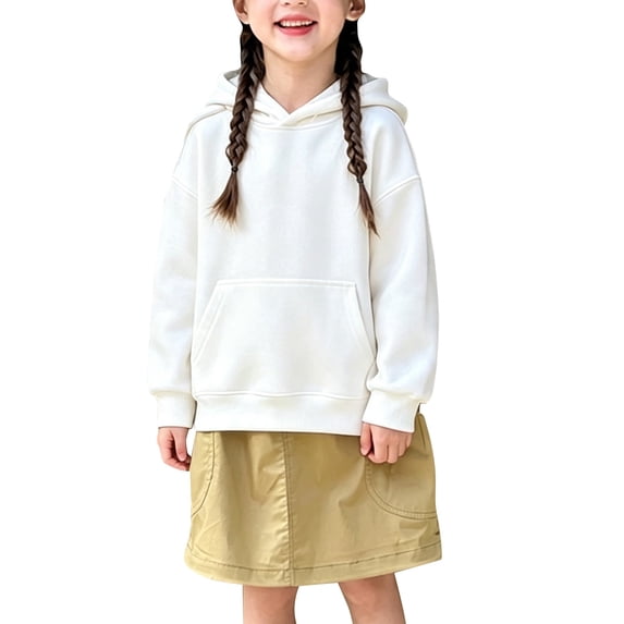 Ruyang Boys Girls Hooded Sweatshirt Classic Oversized Hoodies Soft Loose Pullover Kids Kangaroo Pocket Sweatshirts