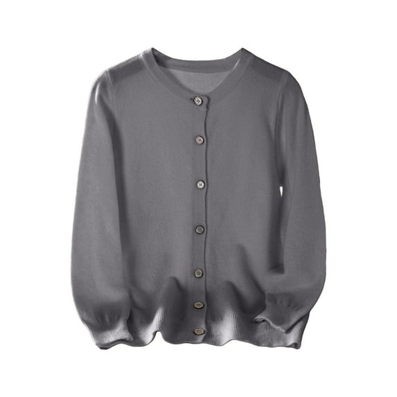 Ruyang Boys Girls Preppy Knitted Sweater Cardigan Kids Ribbed Knit Sweaters Plain Warm Button Down Crewneck School Shirt
