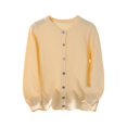 thumbnail image 1 of Ruyang Boys Girls Preppy Knitted Sweater Cardigan Kids Ribbed Knit Sweaters Plain Warm Button Down Crewneck School Shirt, 1 of 4