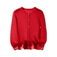 thumbnail image 1 of Ruyang Boys Girls Preppy Knitted Sweater Cardigan Kids Ribbed Knit Sweaters Plain Warm Button Down Crewneck School Shirt, 1 of 5