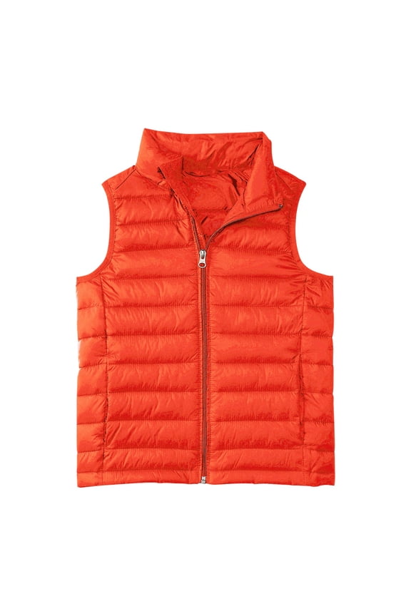 Boys Girls Puffer Vest Kids Sleeveless Down Jackets Lightweight Water-proof Zip Up Mock Neck Warm Quilted Gilet