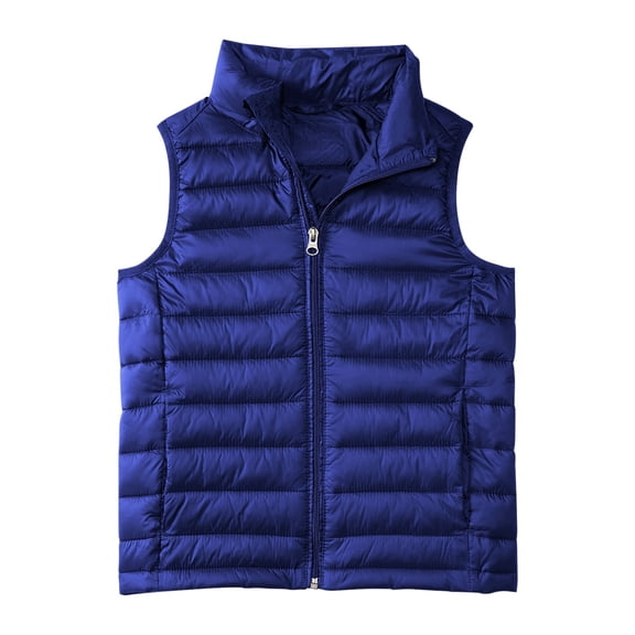 Ruyang Boys Girls Puffer Vest Kids Sleeveless Down Jackets Lightweight Water-proof Zip Up Mock Neck Warm Quilted Gilet