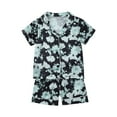 thumbnail image 1 of Ruyang Boys Girls Satin Shirts Set Classic Silk Short Sleeve Tshirt Bbutton Down Top Tees+Shorts Casual Summer Outfits, 1 of 4