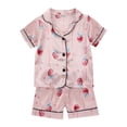 thumbnail image 1 of Ruyang Boys Girls Satin Shirts Set Classic Silk Short Sleeve Tshirt Bbutton Down Top Tees+Shorts Casual Summer Outfits, 1 of 4