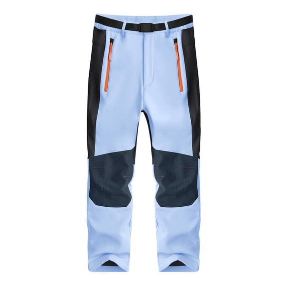 Ruyang Boys Girls Softshell Hiking Pants Kids Fleece Lined Skiing Snow Pants Winter Insulated Outdoor Trousers Thick Snowpant