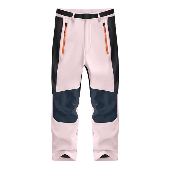 Ruyang Boys Girls Softshell Hiking Pants Kids Fleece Lined Skiing Snow Pants Winter Insulated Outdoor Trousers Thick Snowpant