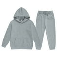 thumbnail image 1 of Ruyang Boys Girls Sweatsuit Set Plain Long Sleeve Hoodies Joggers Suit 2 Piece Outfit Kids Cotton Fall Winter Tracksuit Winter Clothes, 1 of 9
