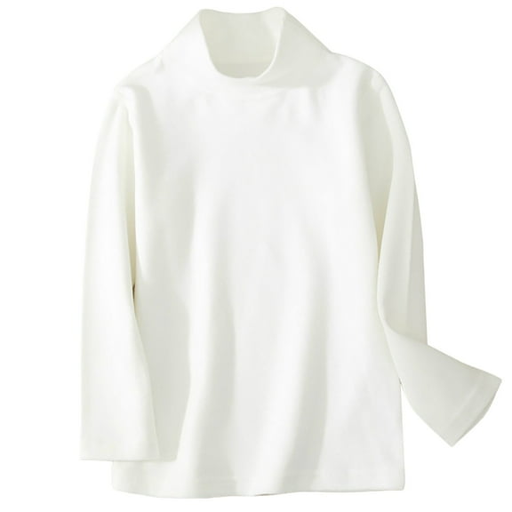 Ruyang Boys Girls Thermal Crewneck Shirts Kids Plain Long Sleeve Pullover Sweatshirts Fall Winter Warm Cotton Sweater