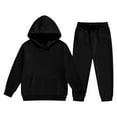 thumbnail image 1 of Ruyang Boys Girls Sweatsuit Set Plain Long Sleeve Hoodies Joggers Suit 2 Piece Outfit Kids Cotton Fall Winter Tracksuit Winter Clothes, 1 of 9