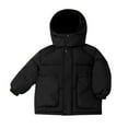 thumbnail image 1 of Ruyang Boys Girls Winter Down Coat Padded Warm Hooded Cotton Jacket Kids Zip Up Button Thermal Quilted Puffer Outwear, 1 of 6