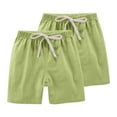 thumbnail image 1 of Ruyang Boys Linen Shorts Kids Casual Elastic Waist Drawstring Summer Shorts 2 Pack Teen Baggy Wide Leg Short Trouser Beach Hot Pants, 1 of 3