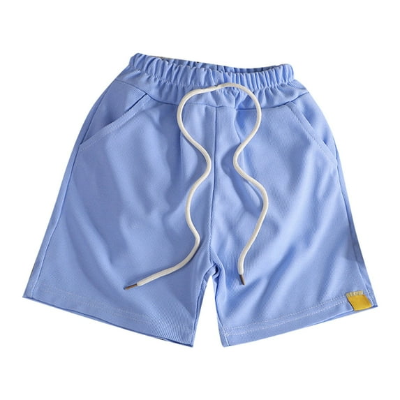 Ruyang Boys Solid Causal Athletic Shorts with Drawstring Summer Pull On Jogger Shorts Elastic Waist Baggy Daily Bottoms