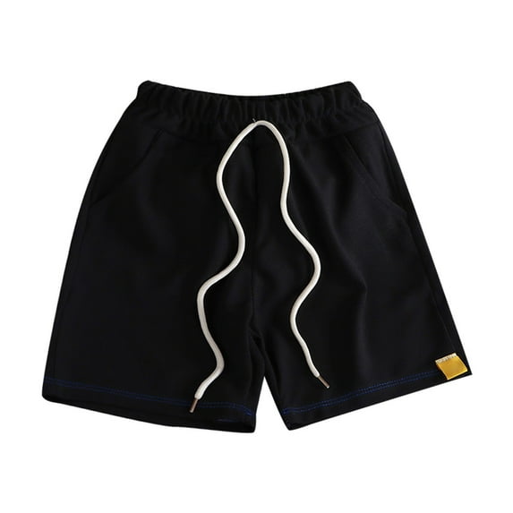 Ruyang Boys Solid Causal Athletic Shorts with Drawstring Summer Pull On Jogger Shorts Elastic Waist Baggy Daily Bottoms