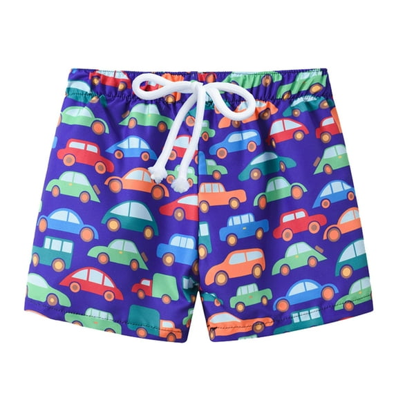 Ruyang Boys Swim Trunks 𝐂artoon Car Printed Hawaiian Beach Shorts Holiday Vacation Leisure Swimwear for Kids Toddler