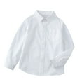thumbnail image 1 of Ruyang Boys Unifo𝐫m School Poplin Shirts Solid Color Long Sleeve Button Down Shirt Spring Hawaiian Beach Cardigan, 1 of 4