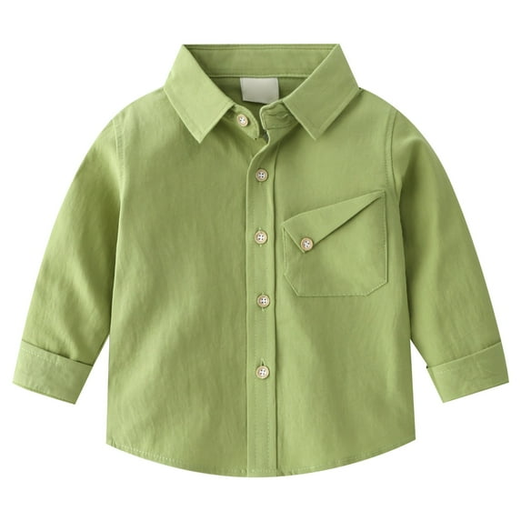 Ruyang Boys Uniform School Shirts Trendy Solid Color Long Sleeve Button Down Poplin Shirt Causal Lightweight Cardigan