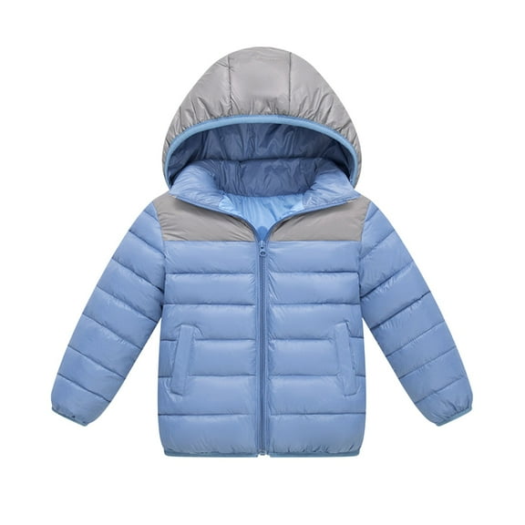 Ruyang Boys Winter Puffer Coat Padded Warm Quilted Down Jacket Kids Zip Up Hooded Outwear Lightweight Windproof Windbreaker
