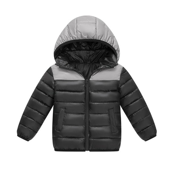 Ruyang Boys Winter Puffer Coat Padded Warm Quilted Down Jacket Kids Zip Up Hooded Outwear Lightweight Windproof Windbreaker