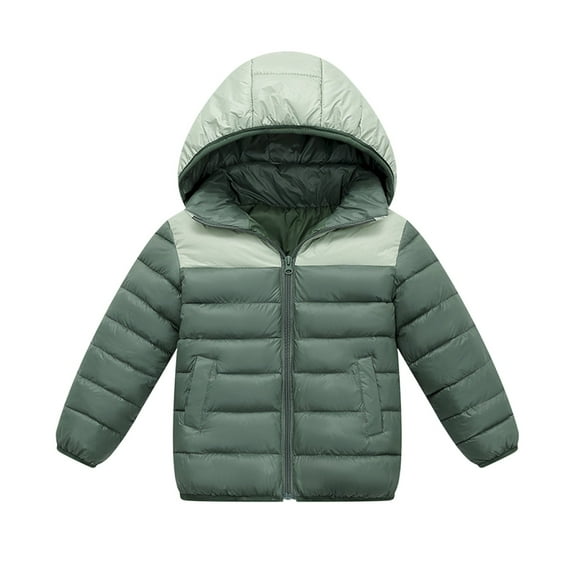 Ruyang Boys Winter Puffer Coat Padded Warm Quilted Down Jacket Kids Zip Up Hooded Outwear Lightweight Windproof Windbreaker
