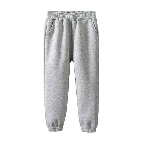 Ruyang Boys Winter Warm Fleece Lined Trouser Sweatpants Casual Solid Pull on Joggers Pants Kids Athletic Pants with Pockets
