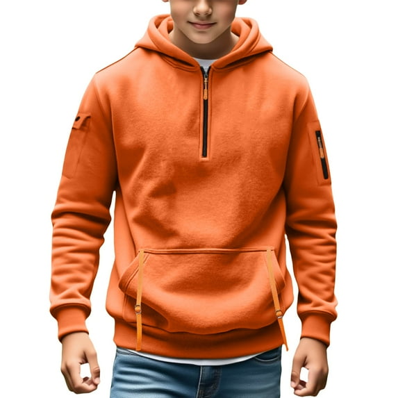 Ruyang Boys Zip Up Athletic Hoodies Fall Winter School Fleece Hooded Sweatshirts Pockets Long Sleeve Pullover Hoodie