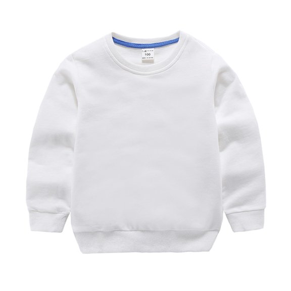 Ruyang Boys and Toddlers' Basic Cotton Sweatshirt Pullover Tops Baby Girls Soft Solid Crewneck Sweatshirt Long Sleeve Shirt