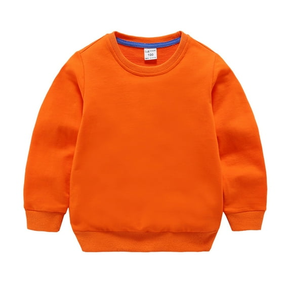 Ruyang Boys and Toddlers' Basic Cotton Sweatshirt Pullover Tops Baby Girls Soft Solid Crewneck Sweatshirt Long Sleeve Shirt