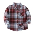 thumbnail image 1 of Ruyang Buffalo Plaid Shackets for Kids Flannel Shirts Jackets Boys Girls Button Down Lapel Neck Cozy Blouse Tops Spring, 1 of 9