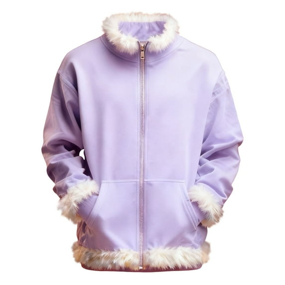 Ruyang Christmas Fleece Sweatshirts for Boys Girls Zip Up Fuzzy Trim Xmas Jackets Trendy Furry Cute Hoodies Pockets