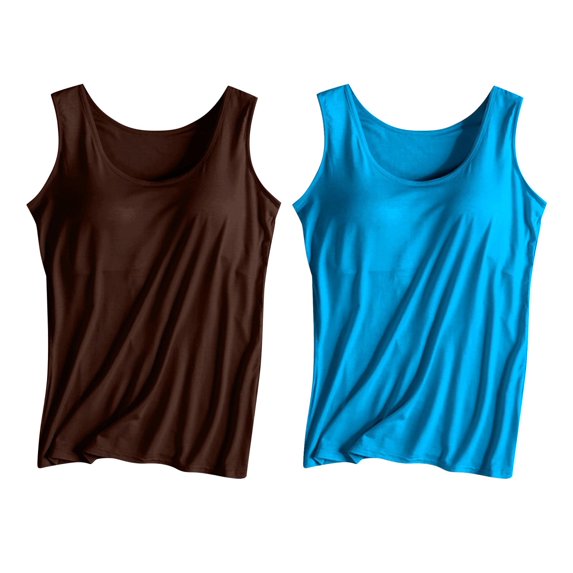 Ruyang Cotton Shelf Bra Camisoles Top for Women Sleeveless Basic Solid Camisole V Neck Camisole With Built In Padded Bra Vest